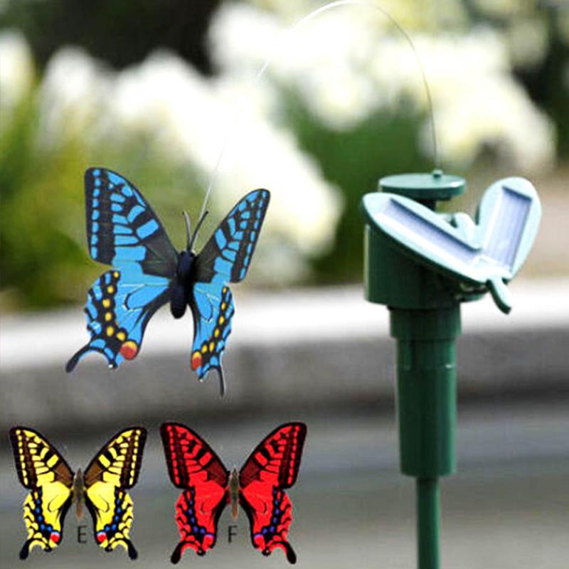 Trillingen Solar Power Dancing Vliegende Fladderende Vlinders Hummingbird Tuin Decoratieve Staak