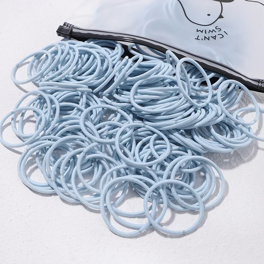 50 Uds. Bandas para el cabello de Color caramelo para niñas, accesorios para el cabello, banda de goma elástica de 3,8 cm, banda para el cabello, coleteros para niños: Oro