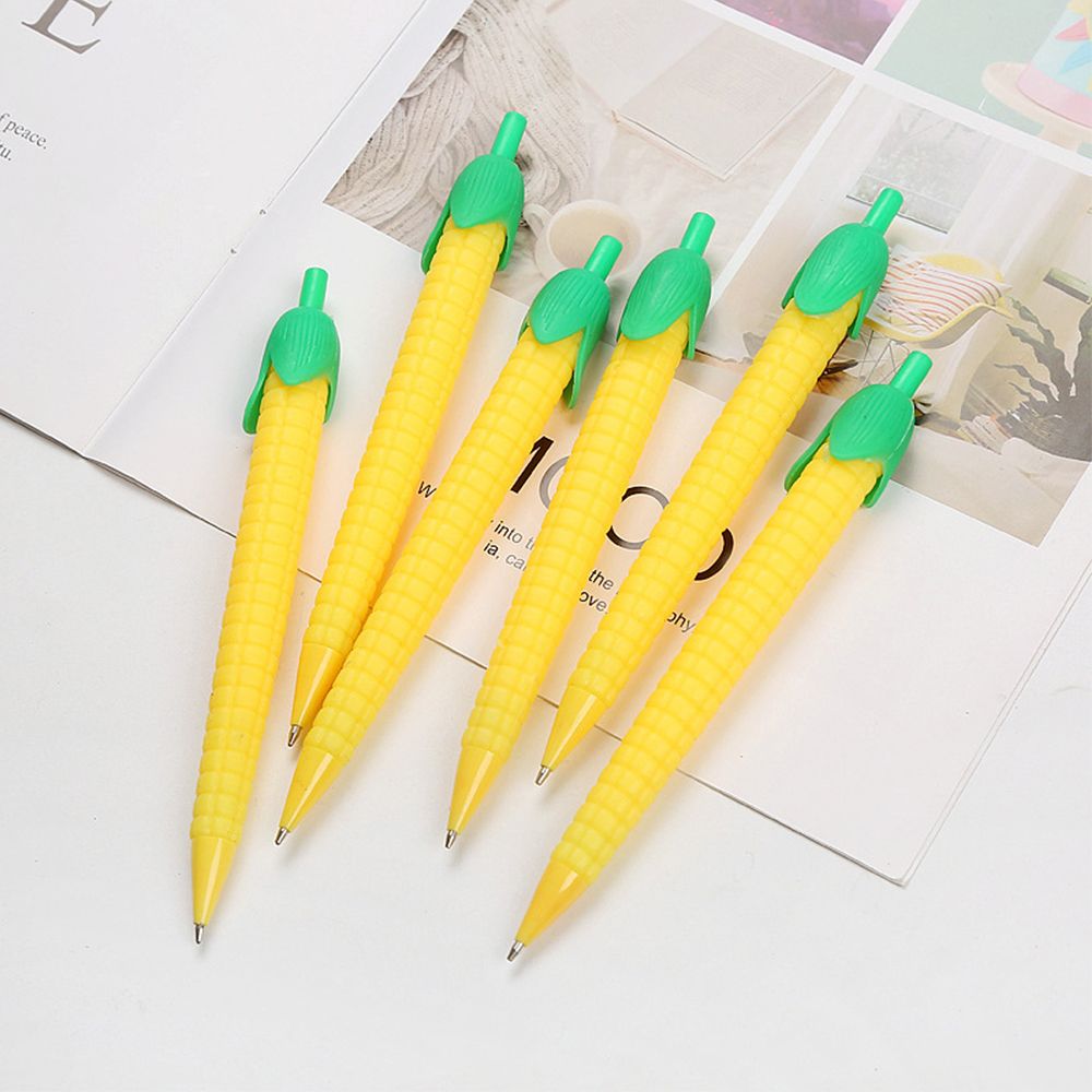 1 PC Carrot Cactus Corn Mechanical Pencil 0.5/0.7mm Mechanical Pencil Cartoon Cute Soft Gel Pen Press Pen Writing Tools