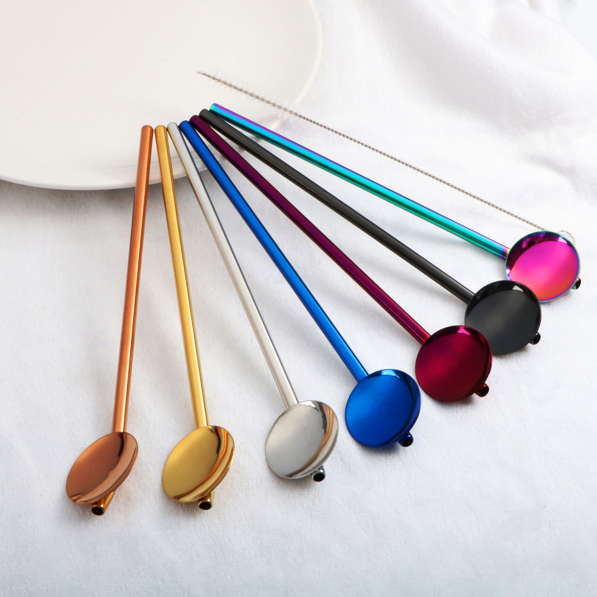 Coffee Spoon Cutlery Set Stainless Steel Pipette Scoop Ice Cream Spoon Scoop Spoon Tea-spoon Tableware