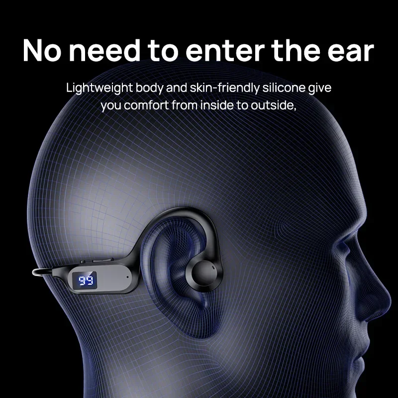Bone Conduction Earphones X7 Bluetooth Hifi Ear-hook Wireless Headset With Mic Headphones TF Card MP3 Earbud