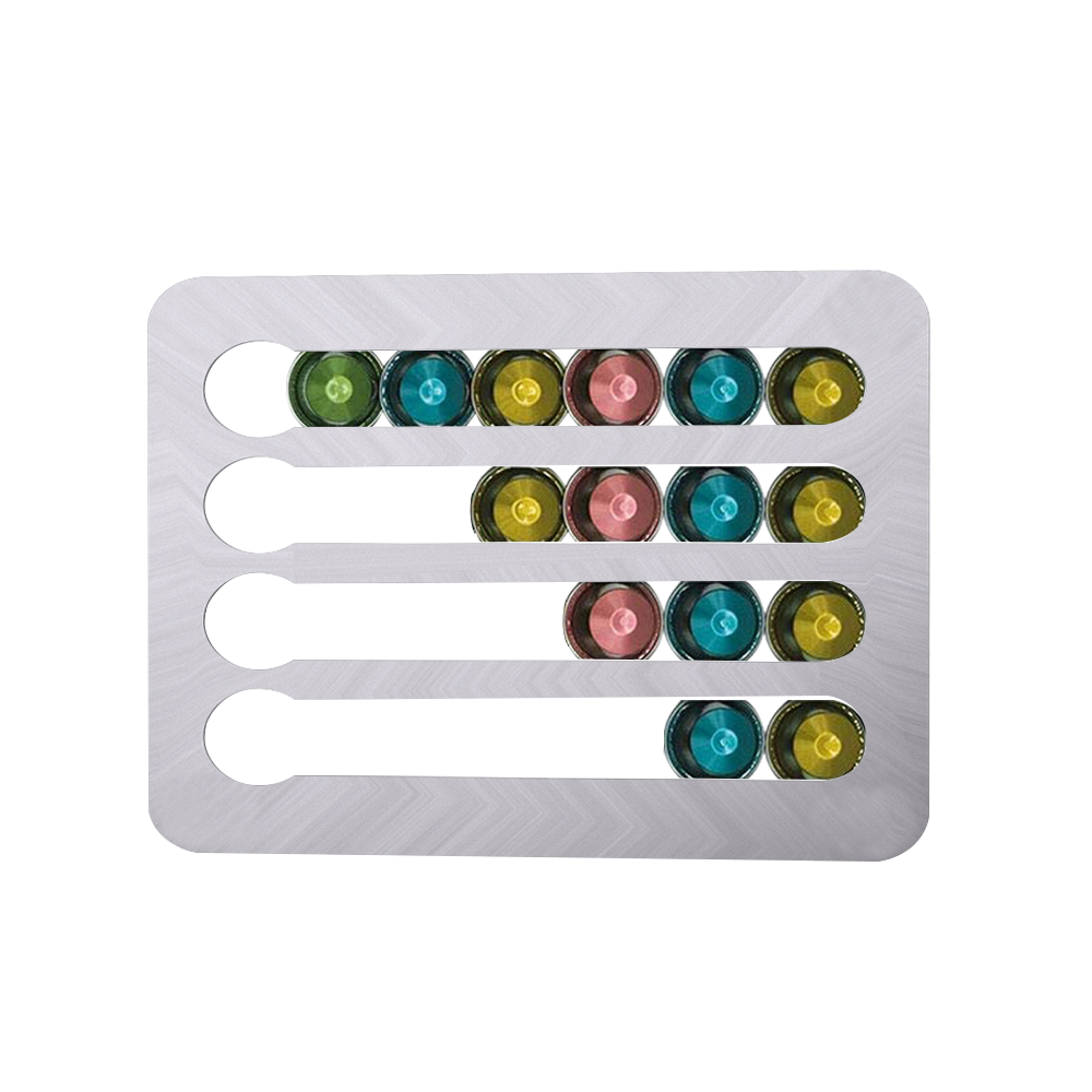 Coffee Pods Holder, Capsules Dispenser Holds Up to 24/40 Pods, for Wall Cabinet Fridge Display Organizer.: 24PCS Silver