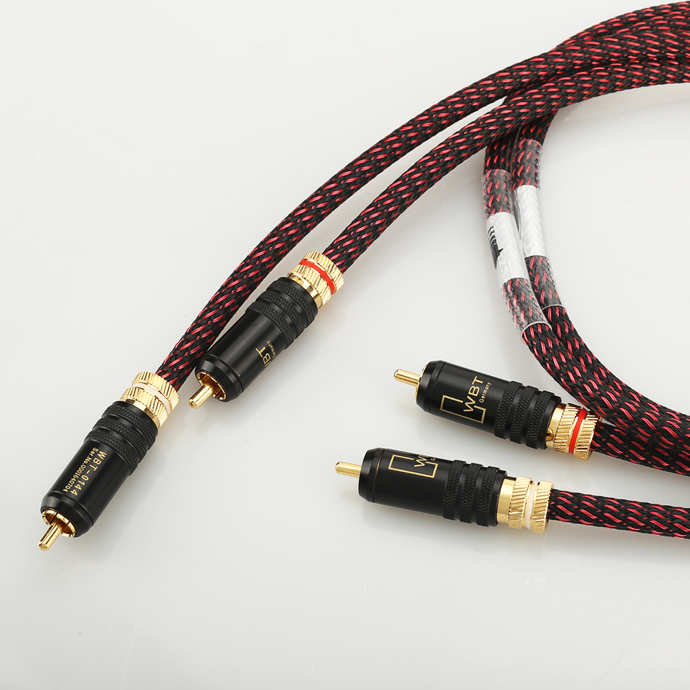 Parkoppla hifi audio 5n ofc rca audio interconnct kabel hi-end rca till rca förlängningskabel med guldpläterad rca kontaktkontakt