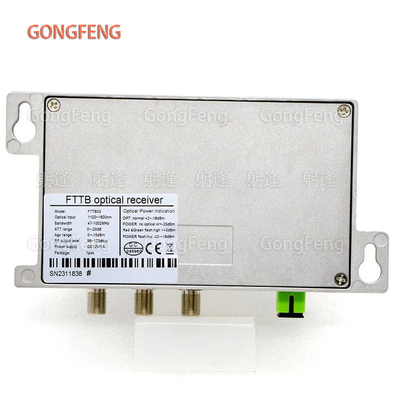 Receptor óptico FTTB CATV, mininodo de Control óptico AGC, receptor ultrabajo-23DBM con WDM, salida de alto nivel, precio bajo,