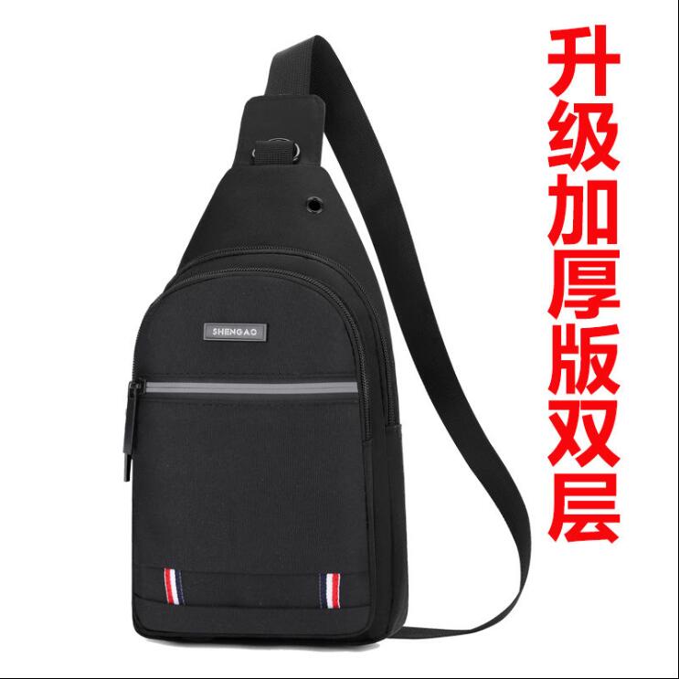 Mannlig usb-lading skulder crossbody-vesker herre anti-tyveri brystveske gymtilbehør sport reisepakke veske: 8905 svarte