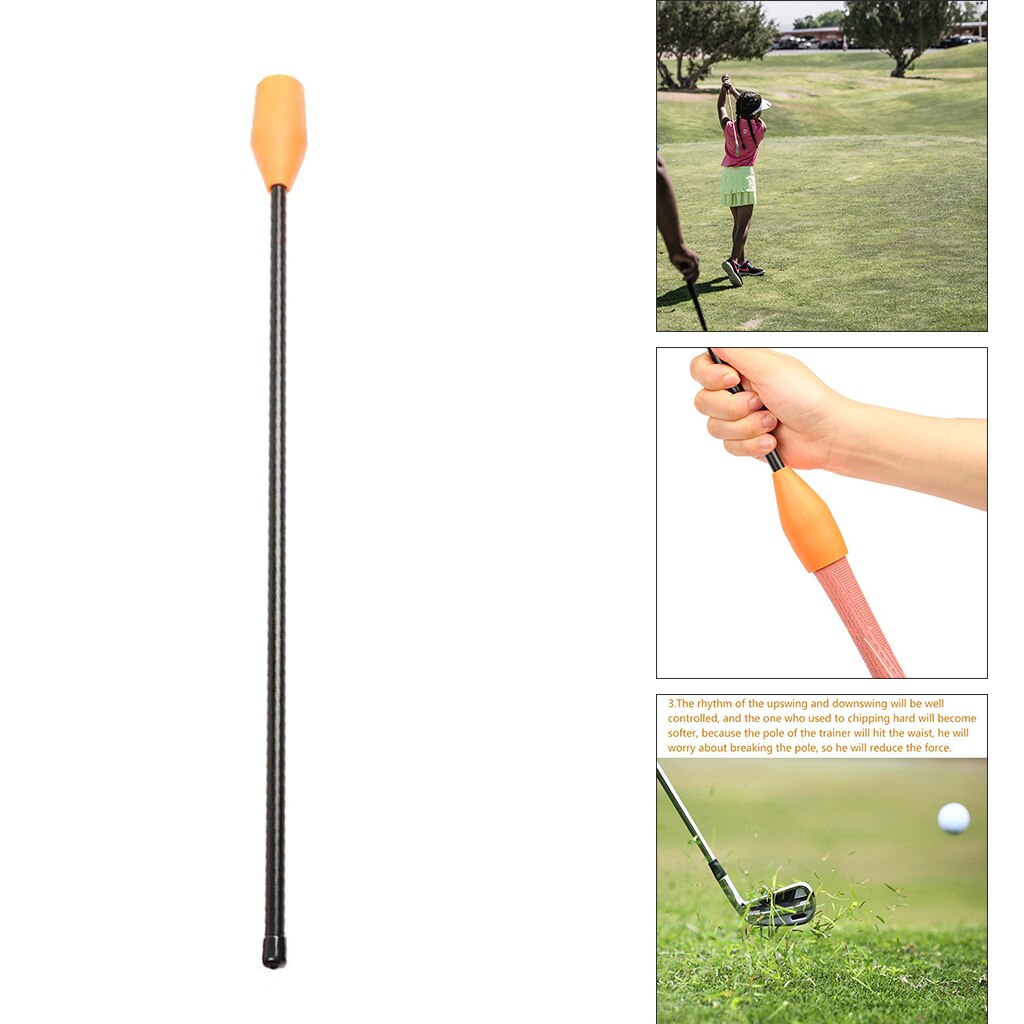 Golf Swing Trainer Indoor Outdoor Practice Stick Golf Training Aid Gesture Alignment, Easy to Use, Orange: Kids