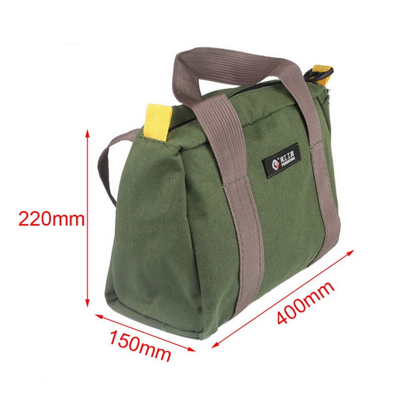 Multifunction Canvas Hand Tool Storage Carry Bag Portable Waterproof Screwdriver Tool Bag Toolkit Metal Hardware Parts Organizer: 16 inch