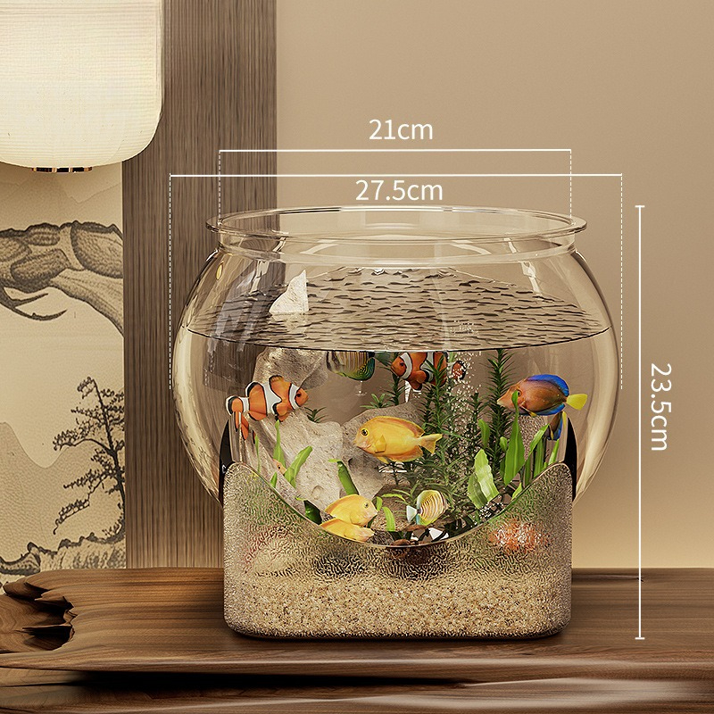 Bol à poisson en plastique robuste et Nicely Betta, petits aquariums pour petits poissons et Reptiles ornementaux, verre haute transparence, bonne vue: Bleu marine