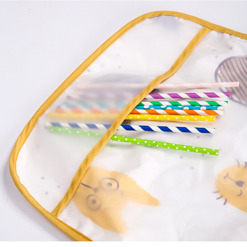 Leuke Cartoon Baby Zelf Voeden Slabbetjes Waterdichte Baby Eten Bib Met Pocket Kinderen Tekening Lange Mouwen Kinderen Schort Baby Dingen