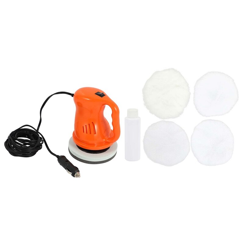 Car Polisher Machine Auto Electric Buffer Waxer Portable Polishing Buffing Waxing Sander Machine Kit Set Orange: Default Title
