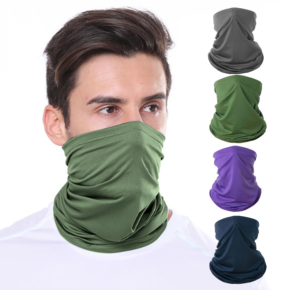 Pañuelo de tela transpirable para cubrir la cara, Snood sin costuras para el cuello, multiusos, Unisex, de seda de leche, protector solar