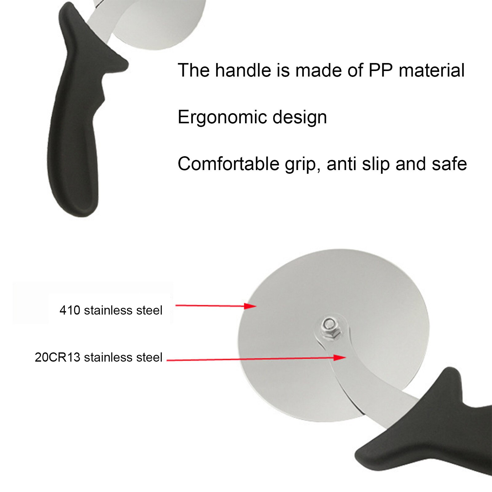 Stainless Steel Pizza Cutter Double Roller Pizza Knife Cutter Pastry Pasta Dough Crimper Kitchen Pizza Tools