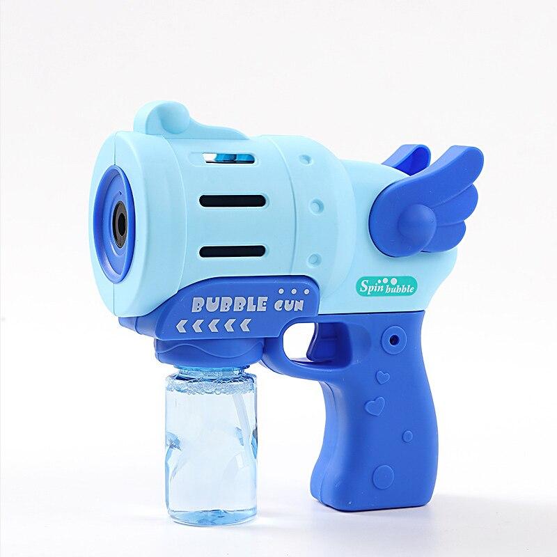 Cute Automatic Bubble Machine Kids Princess Game Toy Outdoor Child Soap Bubble Blower Machine Magic Guns Bride Wedding Bubbles: Blue