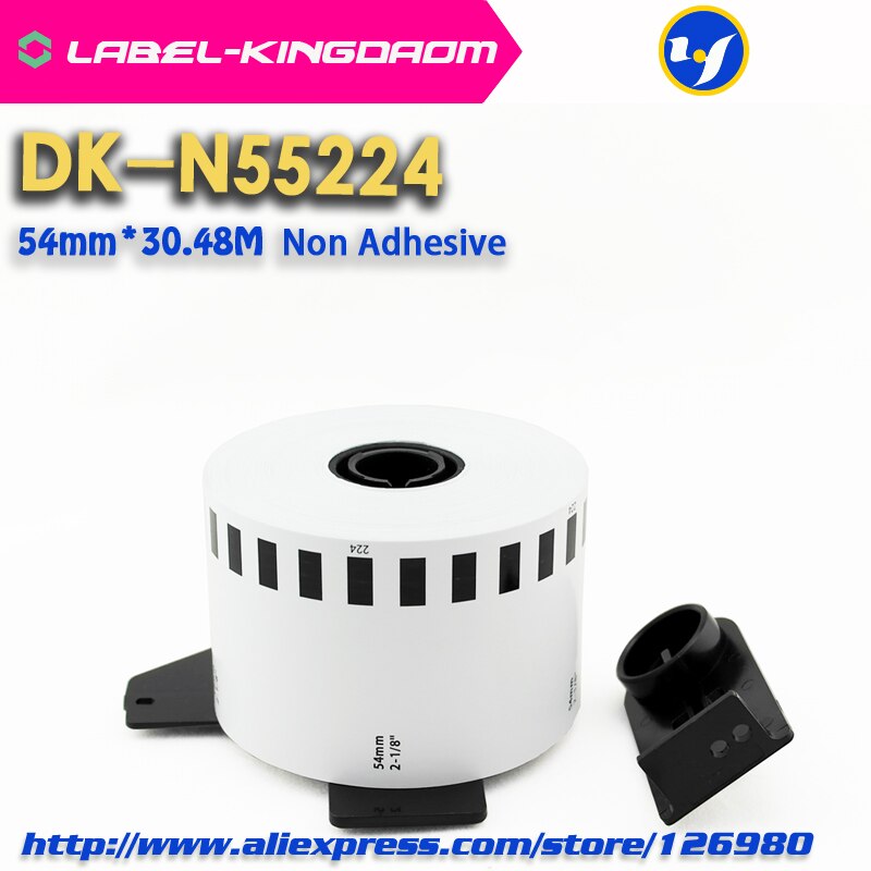 10 Refill Rolls Generieke DK-N55224 Label Niet-klevende 54mm * 30.48M Continu Compatibel voor Brother Label Printer DK-N5224