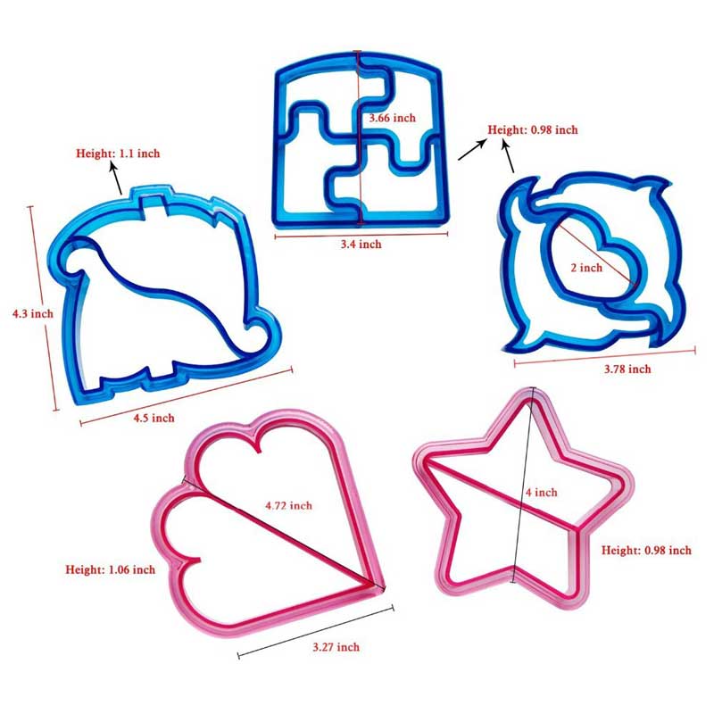 1Pcs Plastic Sandwich Cutter Home DIY Puzzle Shape Sandwich Bread Toast Mould Cutter Lunch Kitchen Baking Accessories