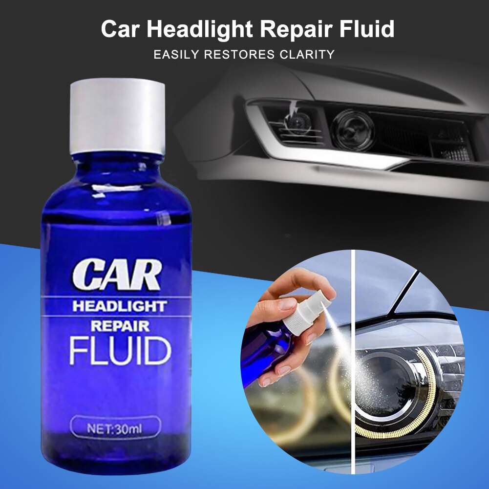 Reparador de lentes de faros de coche, 30ml, barniz para uñas líquido, limpiador automático, protección UV rápida, limpiador con luz, eliminador de arañazos