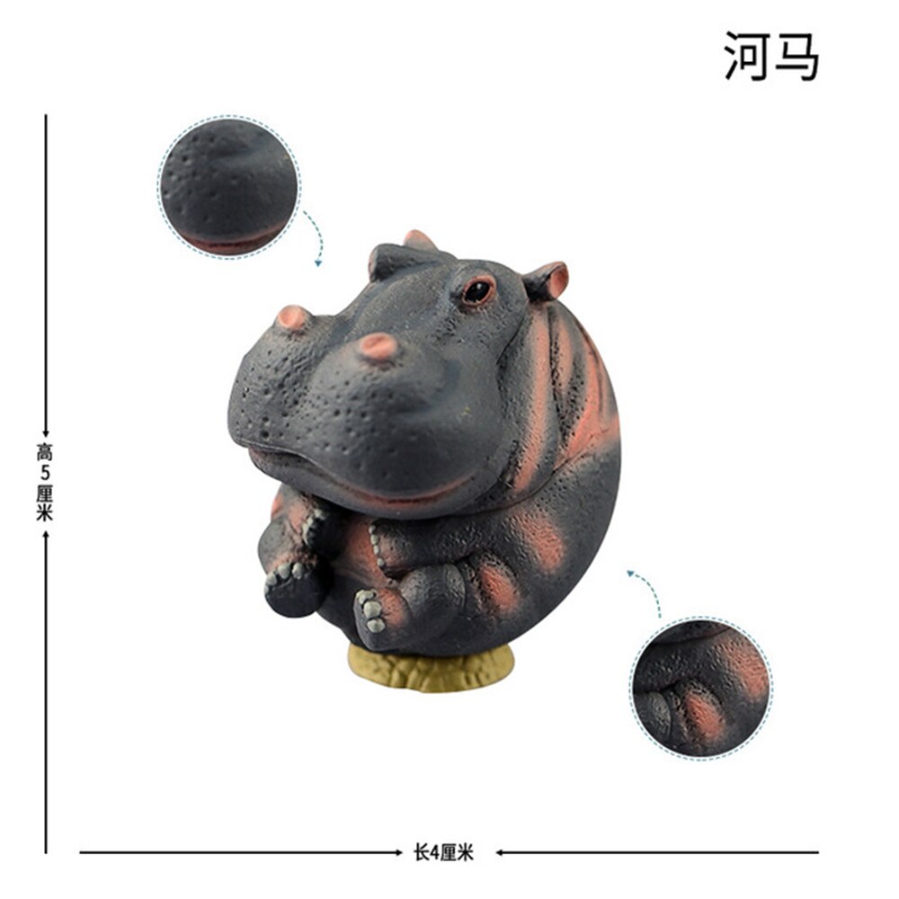 Lion Mandrill Hippo Elephant Penguin Dinosaur Tyrannosaurus Mosasaurus Triceratops Figure Animal Model Collector Decoration: Hippopotamus
