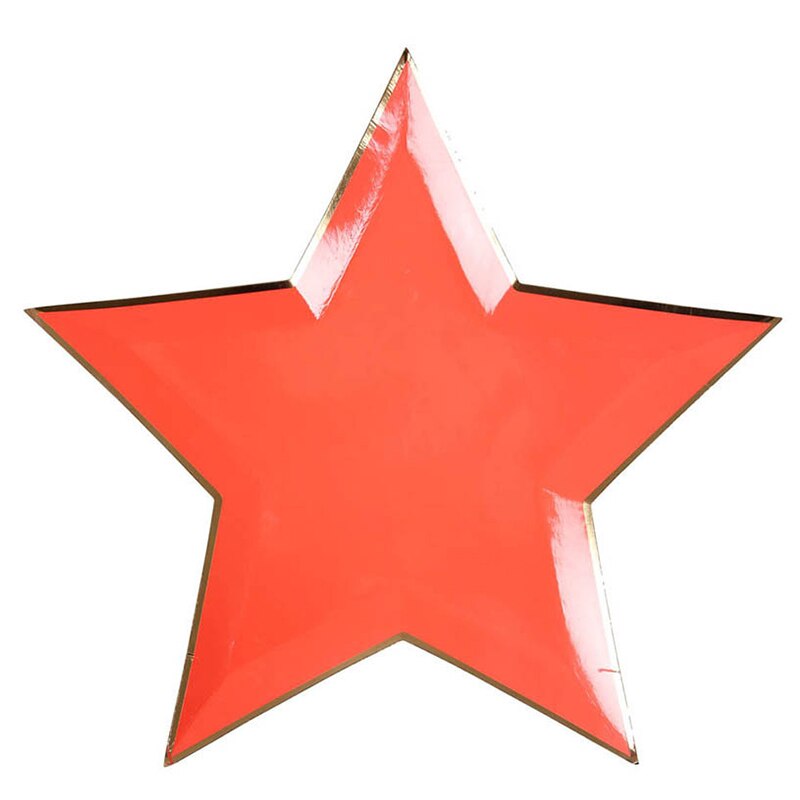 Wegwerp Servies Bruiloft Decoratie 8Pcs/1 Pack Effen Kleur Vijfpuntige Ster Papier Lade Verjaardagsfeestje Decoraties kids: 03