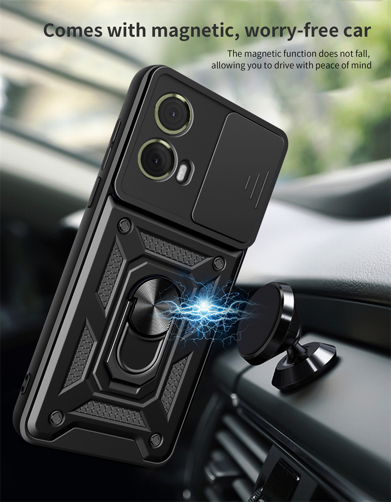 Shockproof Armor Case For Motorola Moto G05 G15 G35 G55 G75 G85 5G G 05 15 35 75 85 Cover Ring Magnetic Stand Holder Coque Funda