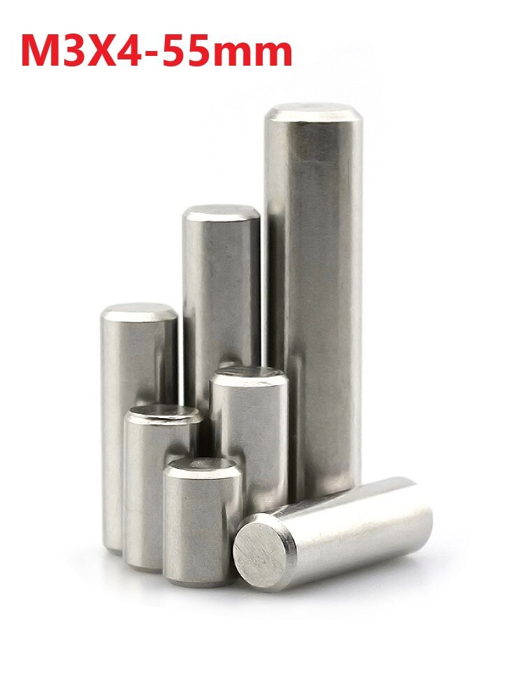 M3 szpilka cylindryczna kołek ustalający 304 ze stali nierdzewnej stałe walcowe igiełkowe naparstek 3mm x 4 5 10 12 14 16 18 20 45 50 55mm