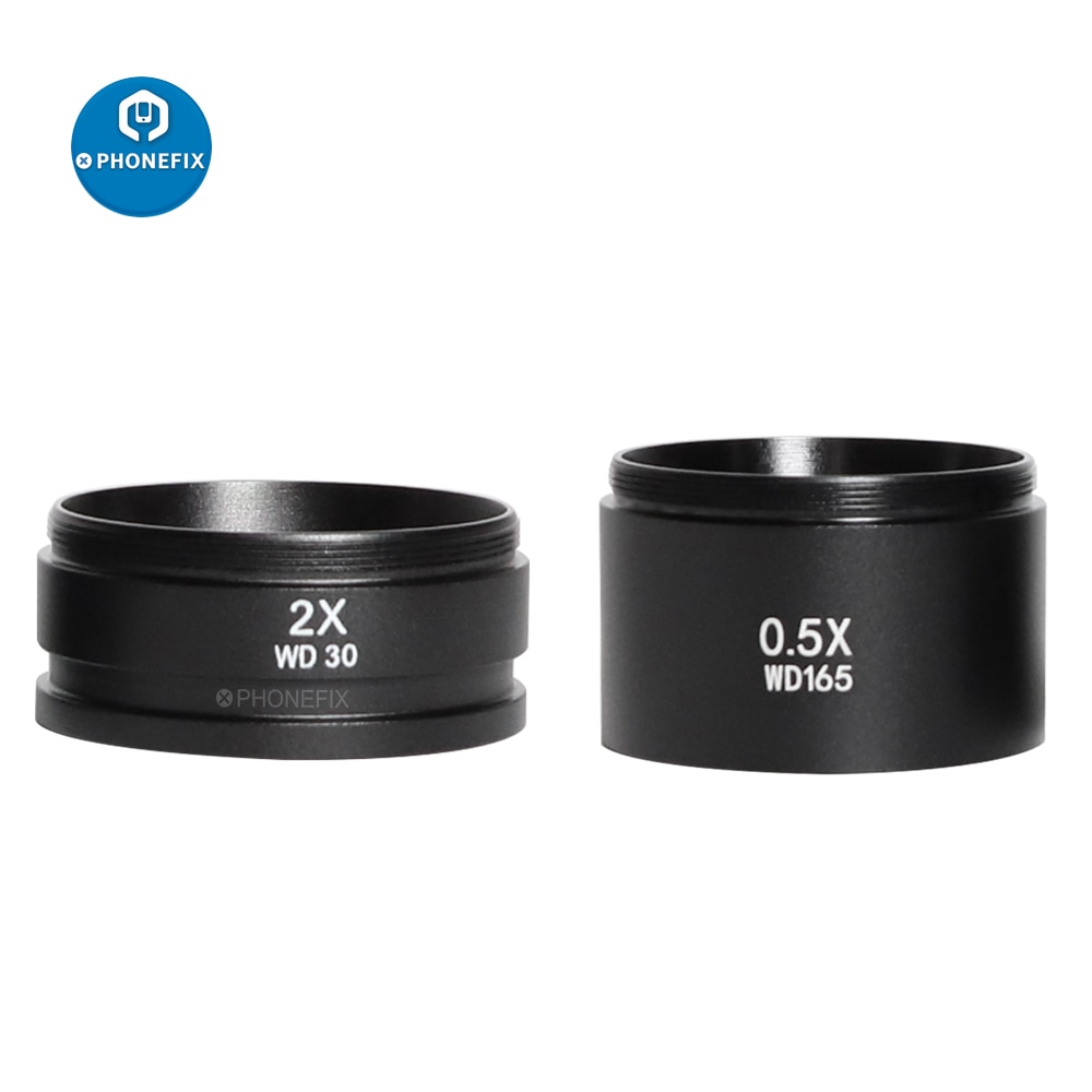 Lentilles auxiliaires WD165, lentille en verre, Barlow, pour Microscope stéréo, caméra, Accessoires, 0,5x0,7x2,0 x: 2.0X WD 0.5X