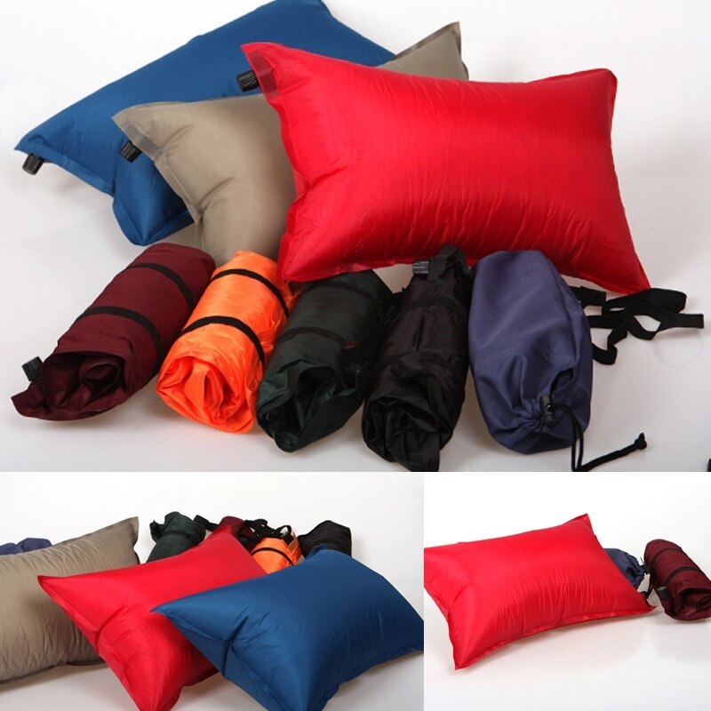 1Pc Willekeurige Kleur Outdoor Wandelen Automatische Opblaasbaar Kussen Reizen Camping Sleeper