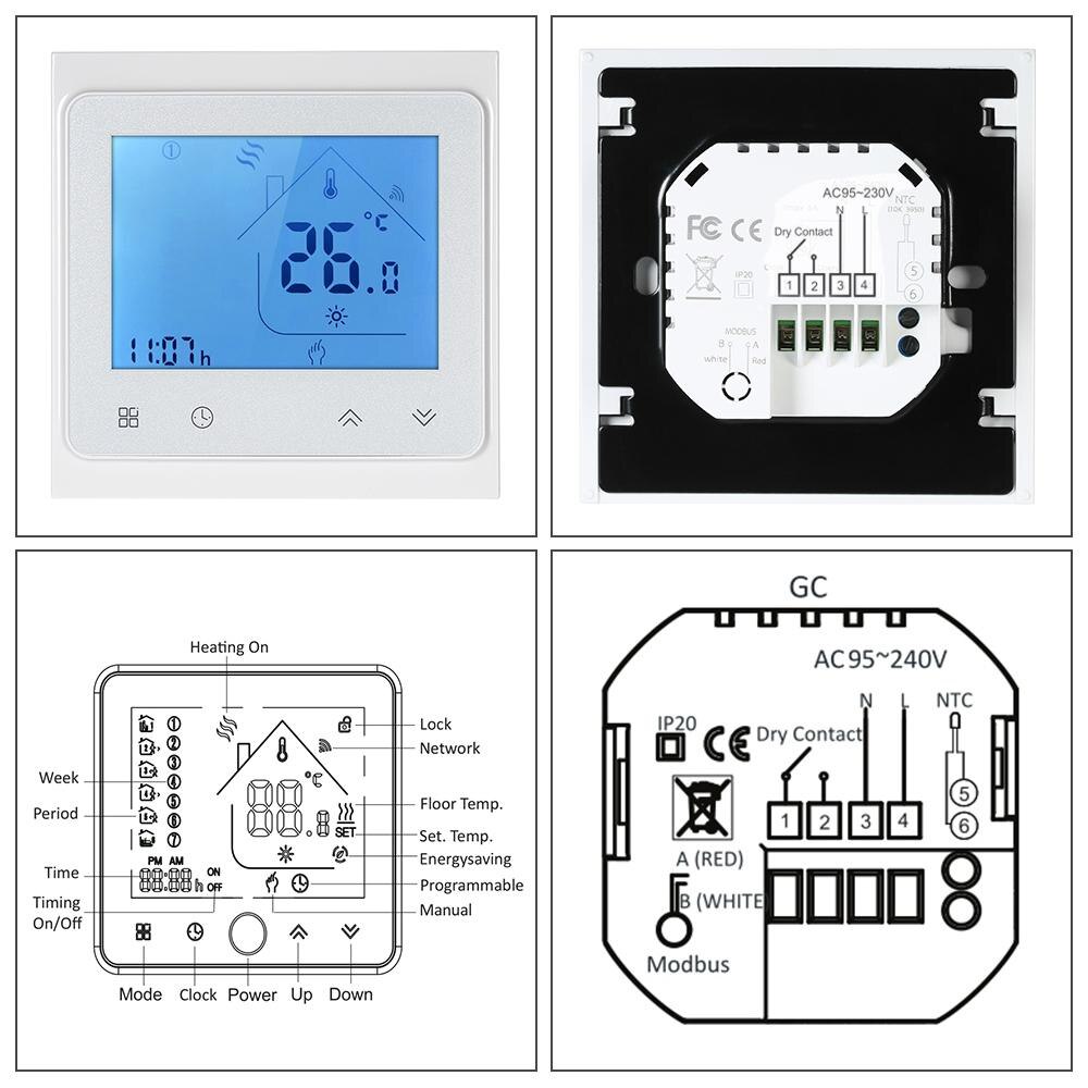 Teekar 95-240V WiFi Smart Thermostat Temperature Controller For Water Electric Heating Gas Boiler Works With Alexa Google Home