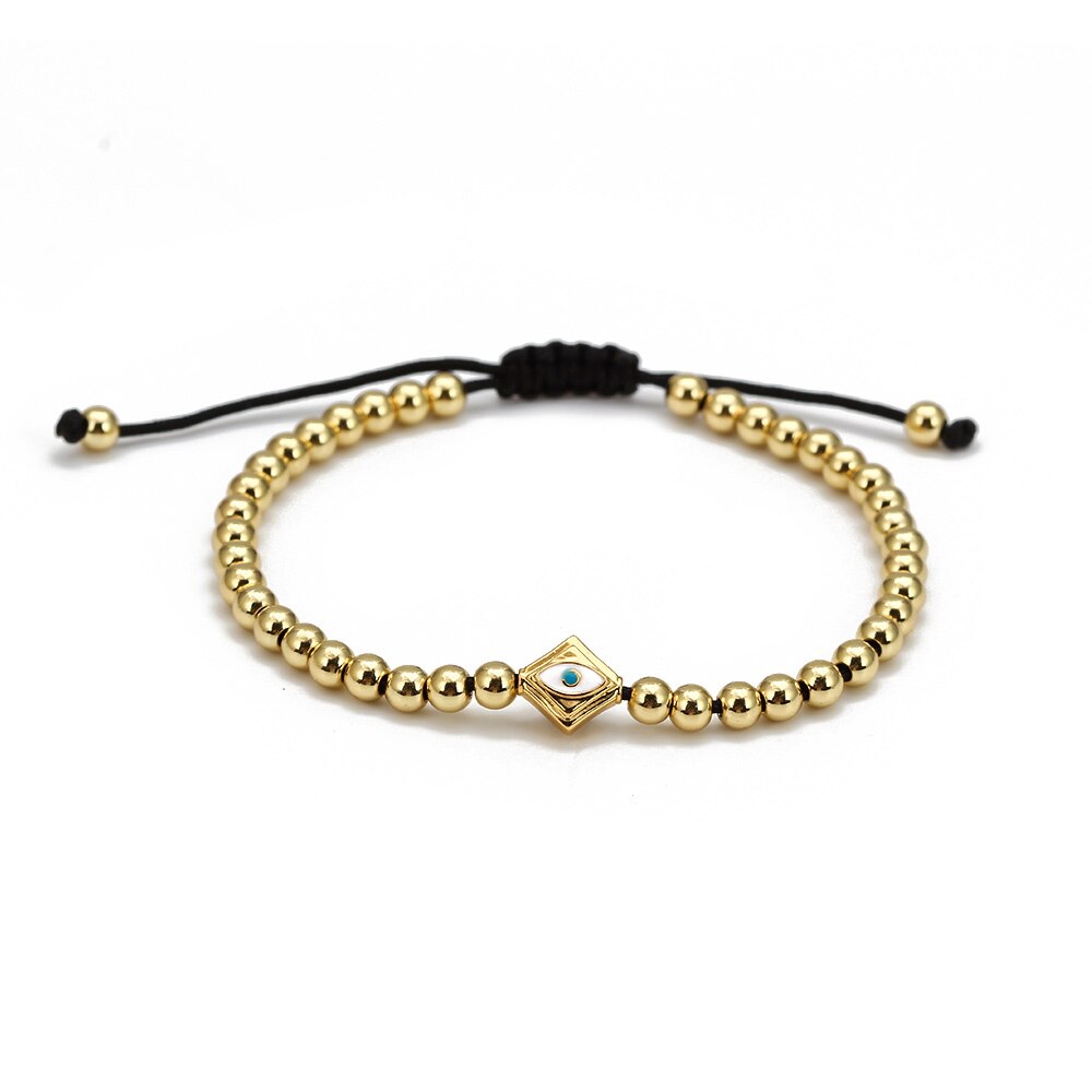 Lucky Eye Koperen Kralen Turkse Evil Eye Charm Armband Gevlochten Touw Verstelbare Armband Voor Vrouwen Meisjes Mode-sieraden BE98: 9