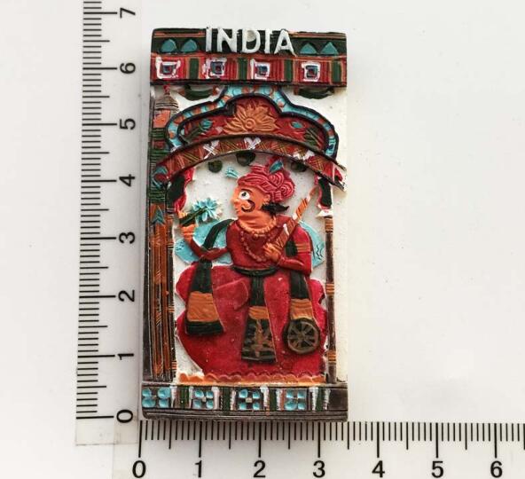 India Fridge Magnet Tourism Souvenir Rajasthan Bangalore 3D Resin Painted Crafts Magnets for Refrigerators Sticker Home Decor: Yellow