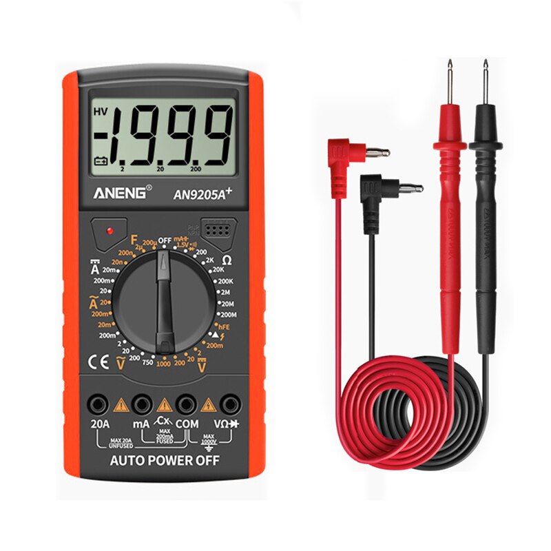 AN9205A + Lcd Digitale Multimeter Transistor Tester Condensator Tester Automotive Elektrische Capaciteit Meter Temp: Red