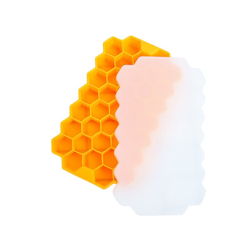 37 hohlraum DIY Ice Cube Tray Honeycomb Ice Cube Mold Food Grade Flexible Silikon Eis Formen für Whiskey Cocktail Eis maker: Orange