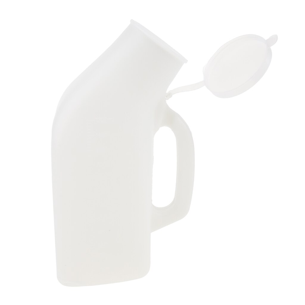 Urinbeholdere til mænd toiletspand kammer hospital tissepotte med låg/mobilitet og daglige hjælpemidler/sengepander og urinaler  - 1000ml: Hvid