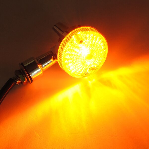 2x Front & Rear Chrome Universal Motorcycle Turn Signals Indicators Lights Amber