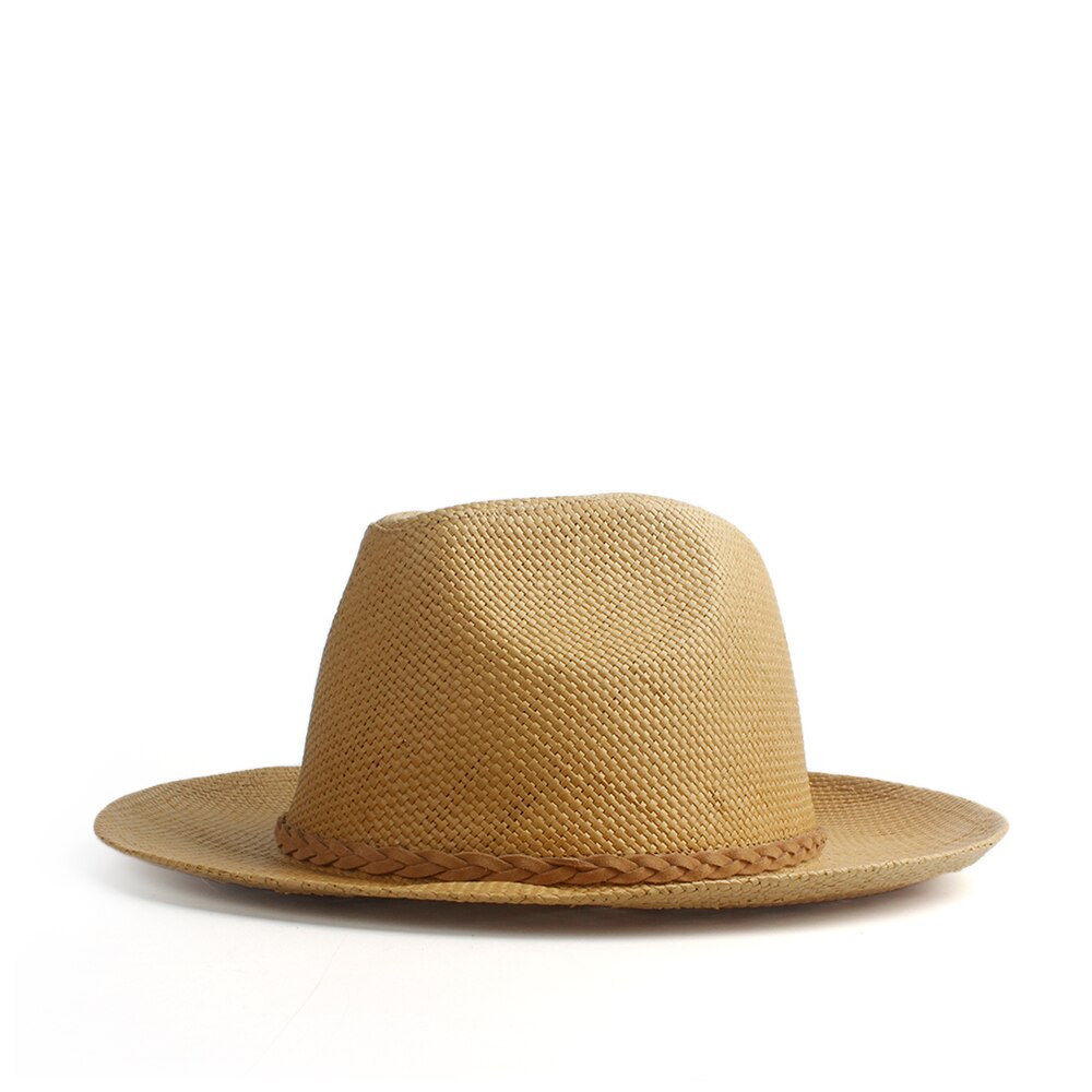 Schipper Stro Zonnehoed Wome Mannen Brede Rand Panama Hoed Zomer Strand Sunbonnet Hoed Met Mode Band Maat 58cm: Light Coffee
