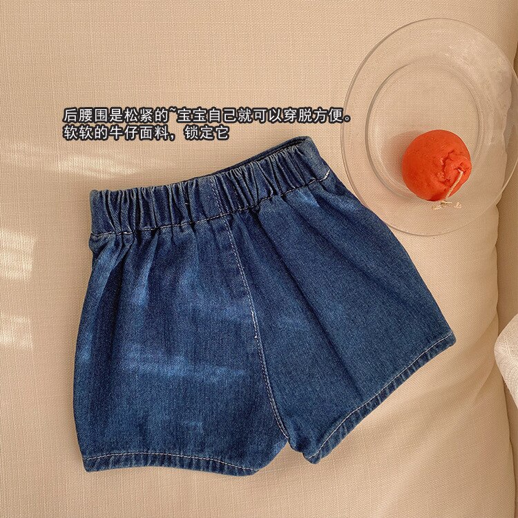 Style coréen filles mignonnes 3 boutons jupe-culotte denim décontracté tout-match jupe divisée