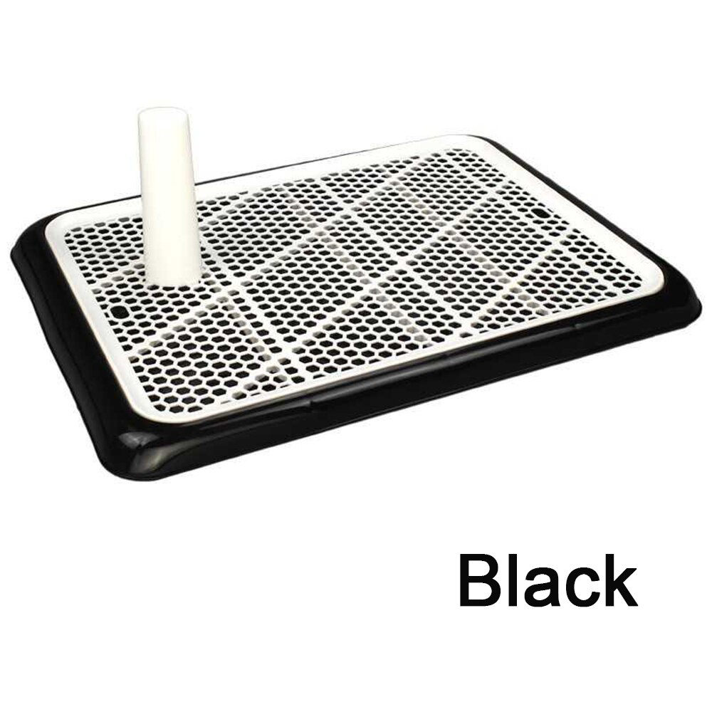 Pet Supplies Toliet Training Plastic With Pillar Toilet Mat Training Potty Dog Pad Tray Toilet Training Urinary Trainer Pee Pad: Black