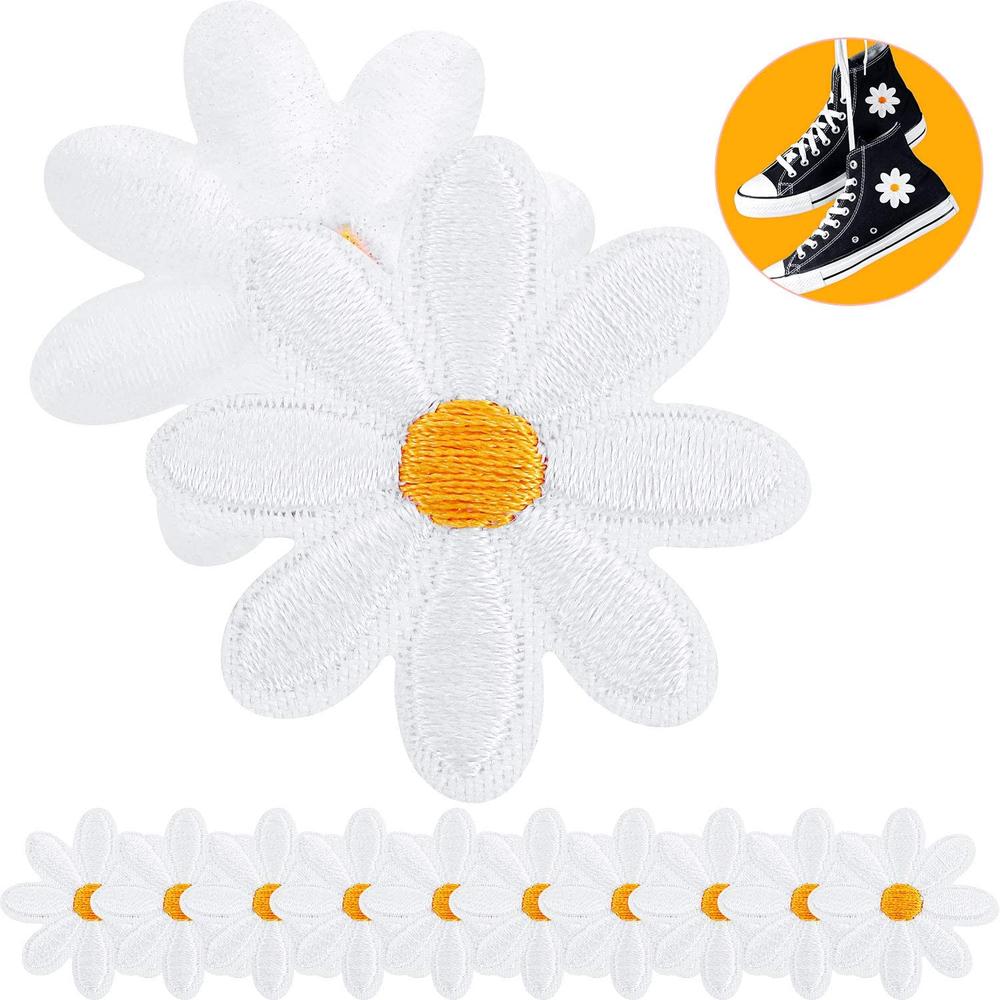 Daisy Bloem Patch Kleding Ijzer Op Patches Applicaties Delicate Geborduurde Voor Diy Decoratie T-shirt Rugzak Hoodies Schoenen Tas