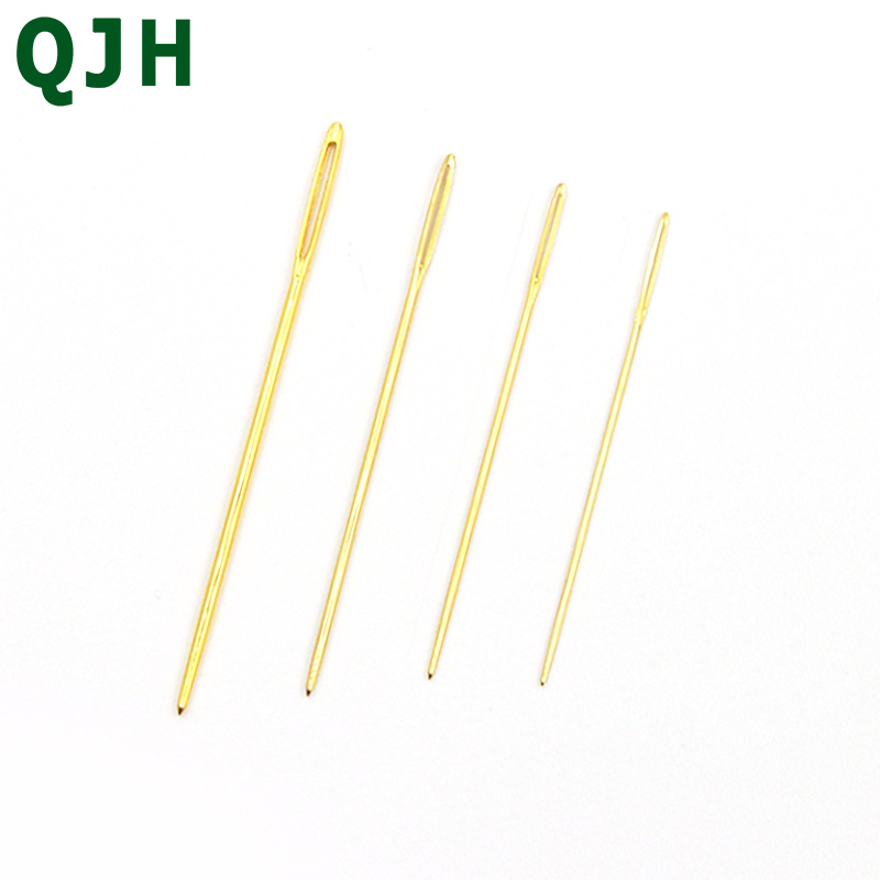 Aguja de coser DIY para hogar, 4 tamaños de pasacintas dorado para bordado a mano para tela de 9CT, 11CT, 14ct, 18CT, punto de cruz Roma con botella 10 Uds.