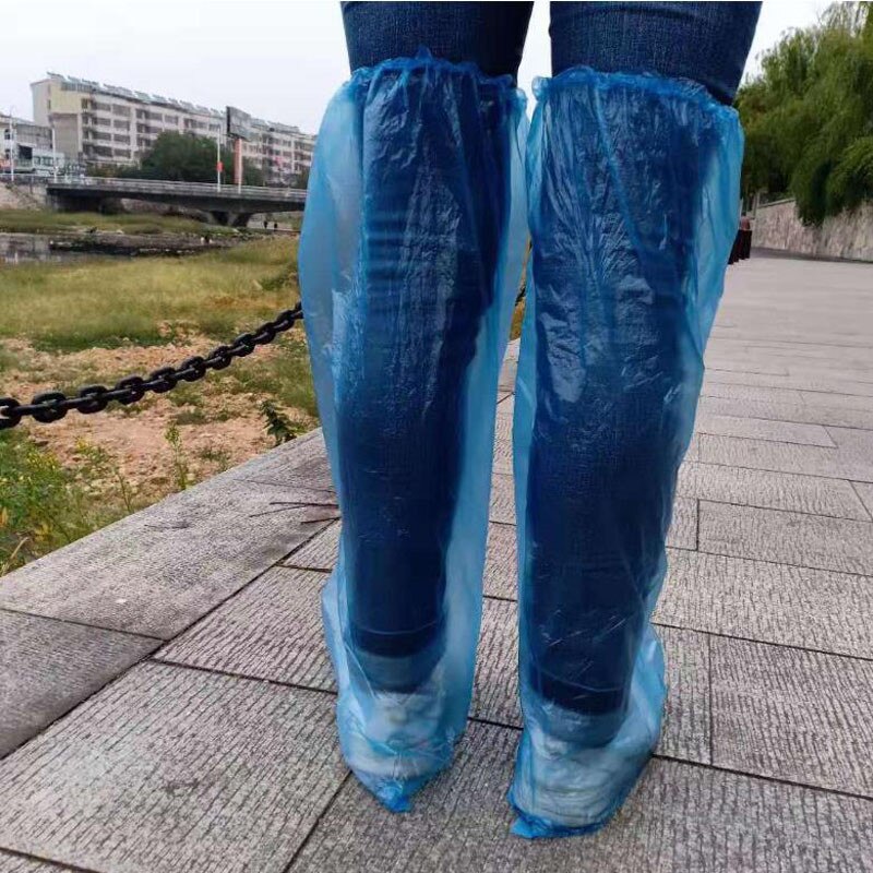 Wegwerp Overschoenen Wegwerp Pe Dikke Outdoor Regenachtige Dag Tapijt Reinigen Schoen Cover Blauw Waterdichte Schoen Covers