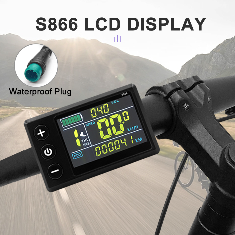 Electric Bike S866 Display S900 UKC1 M3 M5 LCD Panel Screen with SM/Waterproof Plug Matching JN controller Bicycle Accessories: light green