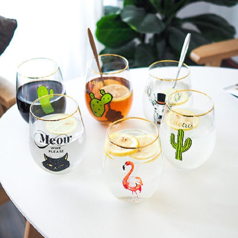 Kerst Glas flamingo water glas vruchtensap melk cup yoghurt sneeuw glas.