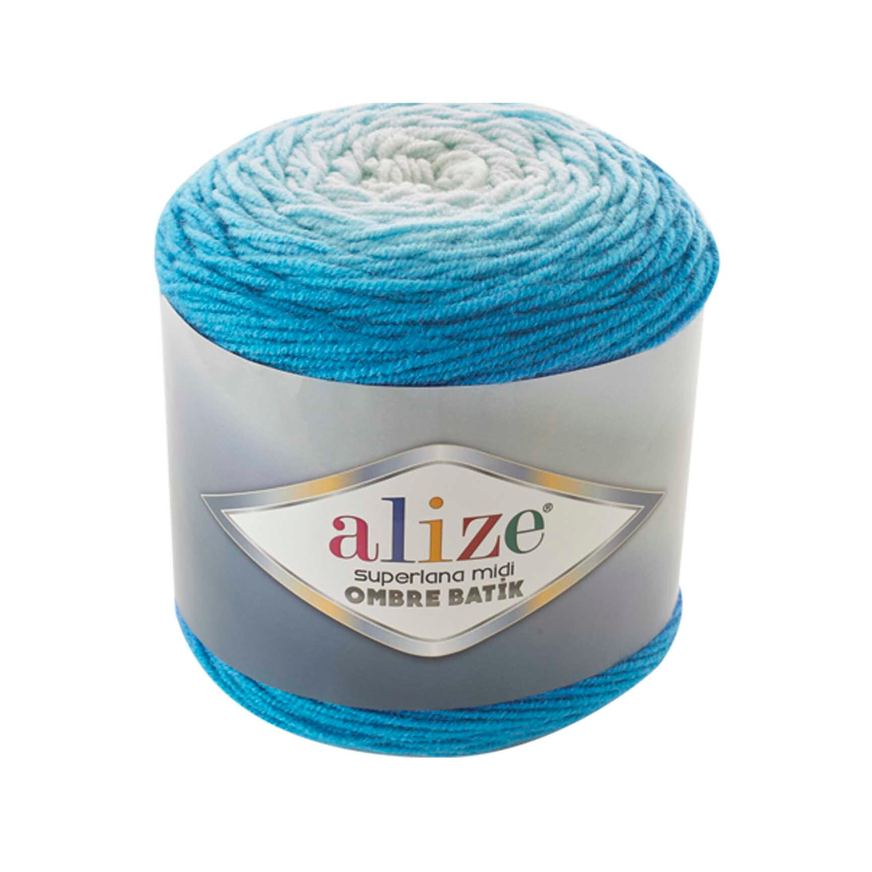 Alize Superlana Mıdı Ombre Batik Hilo para tejer a mano 300 gramos 510 metros, Hilo, Lana, Acrílico, Temporada otoño / invierno, ganchillo, ropa, cárdigan, blusa, , hobby, tejido, tienda de, Palmie, Turquía,: 7275