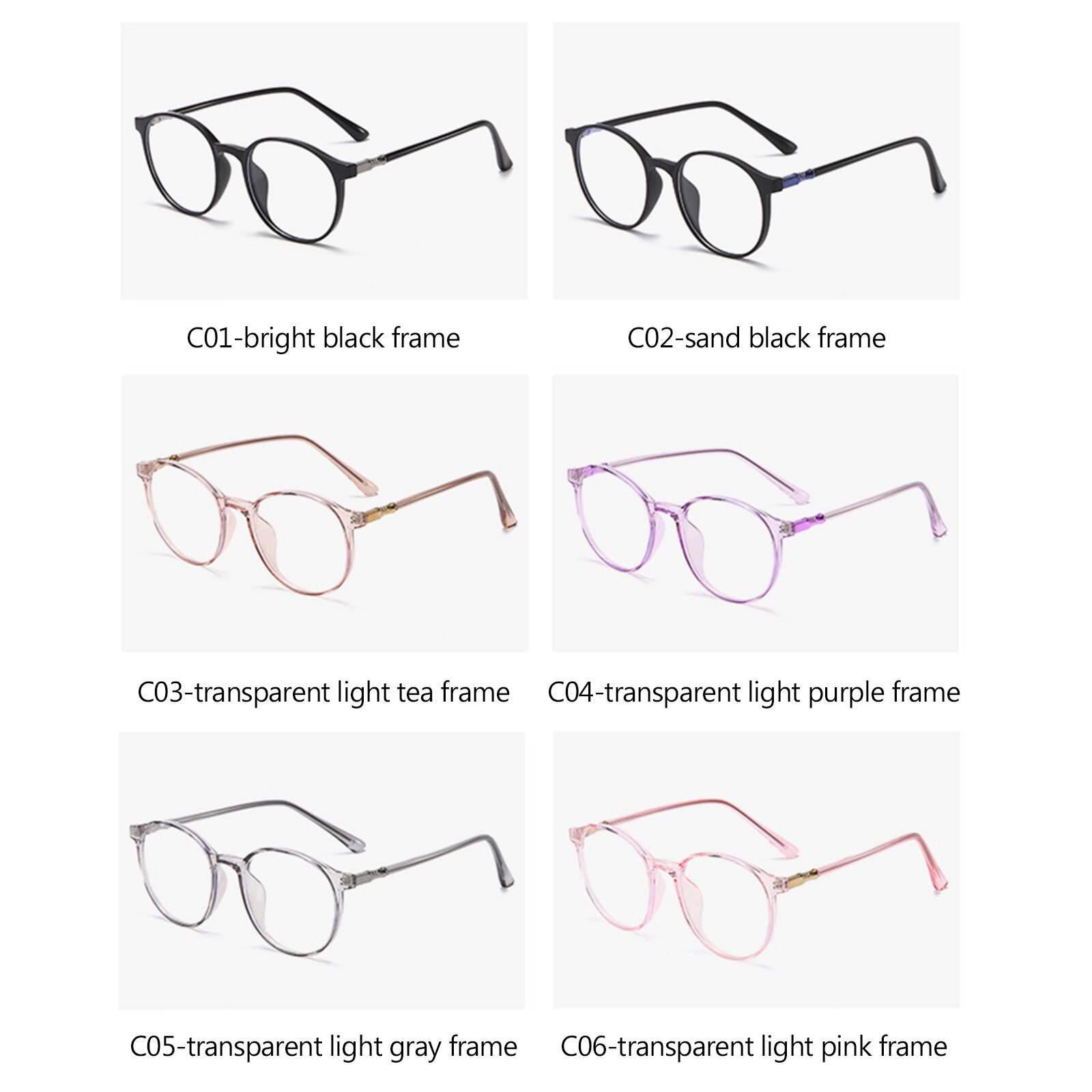 Ladies Anti-blue Light Glasses Round Big Frame Frame Thin Face Flat Mirror Glasses Eyewear Computer Readers Eyeglasses
