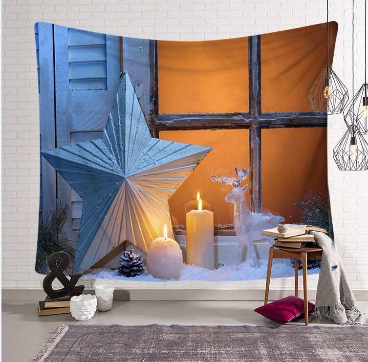 Noël vert arbre tapisserie maison tenture murale tissu de fond tissu de noël décoration de la maison couvre-lit mur tapis: 4