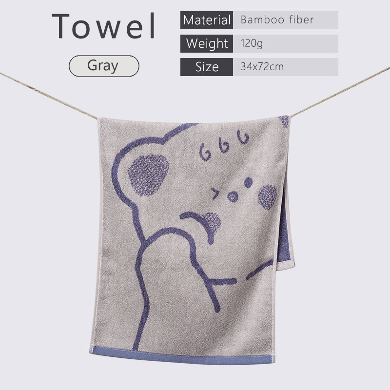 Serviettes en Fiber de bambou, motif ours mignon, serviette pour le visage, serviette de bain pour adultes, Super absorbante, séchage rapide, épaisse, utilisation en salle de bain: 31 #