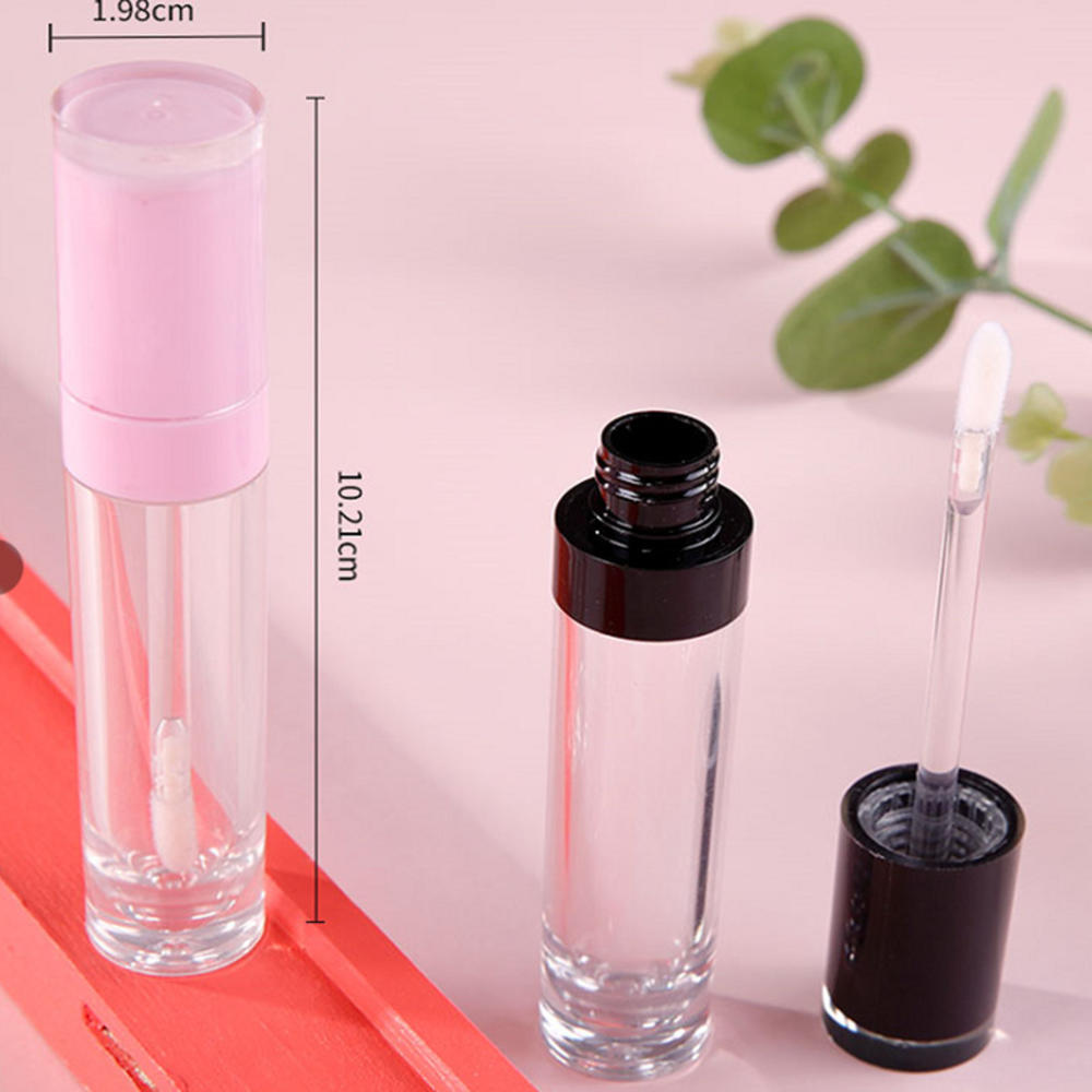 1 stuks abs lipgloss tube lege plastic ronde lippenbalsem tubes transparante fles kleine lippenstift samples diy cosmetische tools 8ml