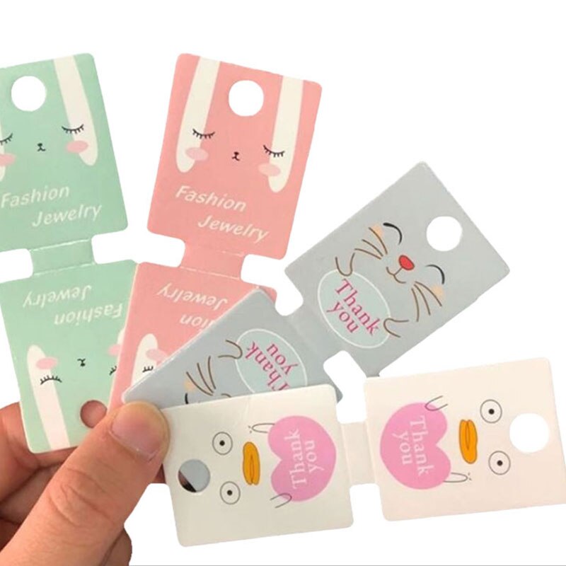 50pcs 3.5x9.5cm Display Paper Cards Hair Band Headband Foldable Hanging Cardboard for DIY Jewelry Display Packaging Price Tag