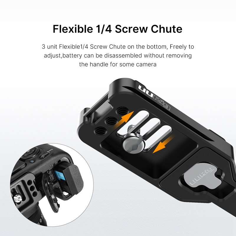 UURig R043 poignée latérale universelle prise de vue verticale L support de plaque avec sabot froid pour Microphone lumière LED