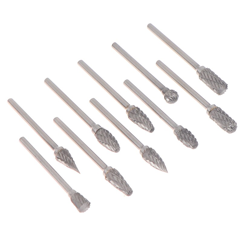 10 Stks/set Hardmetalen Frees Rotary Bestand Frees Polijsten Hoofd 3*6Mm