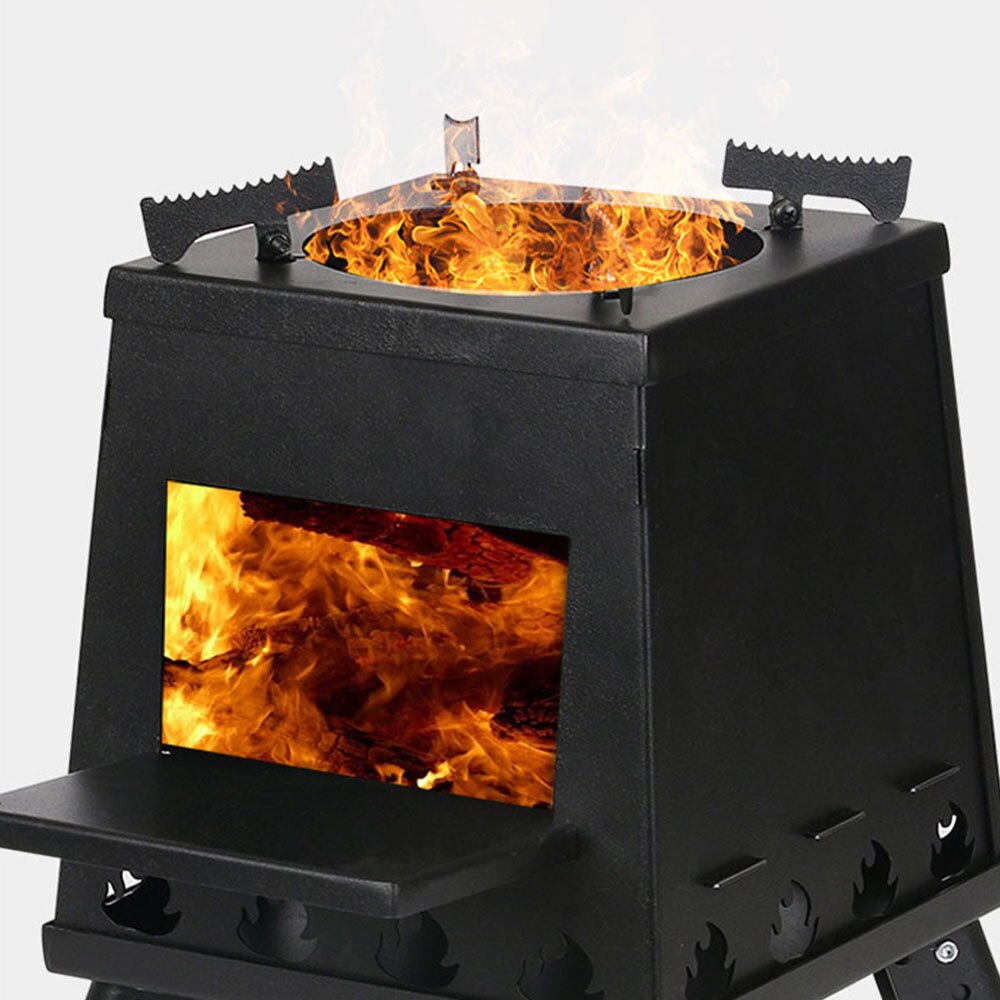 Portable Camping Cooking Stove Folding Stove Outdoor Heating Wood Tent Stove Tour Picnic Barbecue Stove
